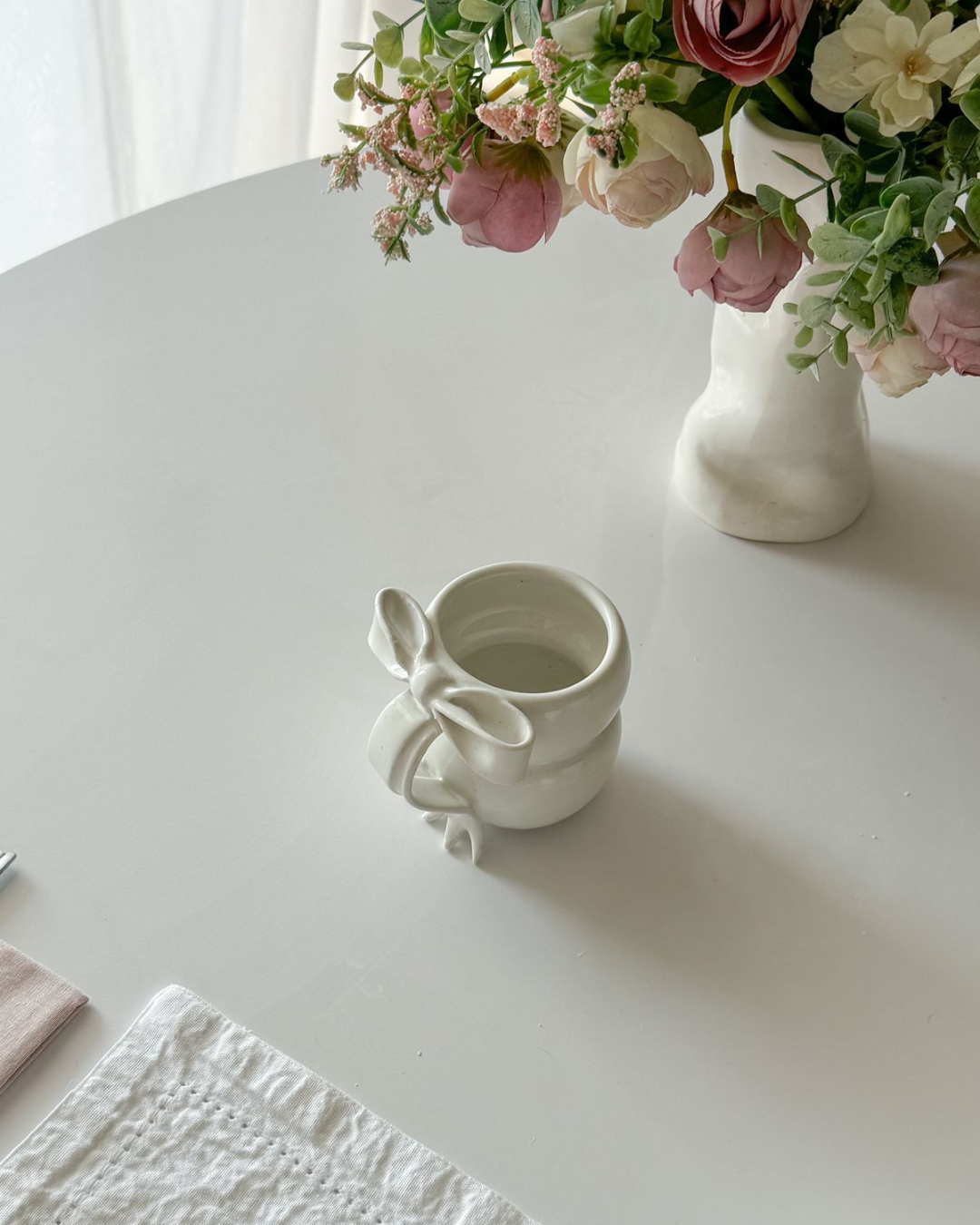 Caneca de Laço de Porcelana